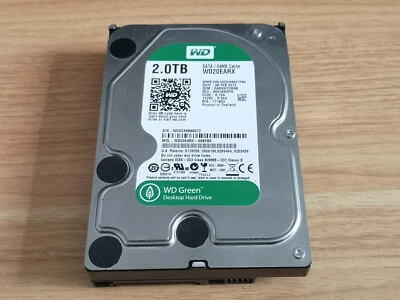 2TB Festplatte Western Digital WD Green WD20EARX Intern 5400RPM 3,5 Zoll - Bild 1 von 3