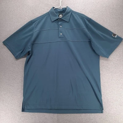 FootJoy Polo Shirt Mens Large Teal Performance Golf Short Sleeve 2020 Tiger Logo - Image 1 of 4