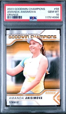 AMANDA ANISIMOVA ROOKIE WTA 2023 GOODWIN CHAMPIONS GEMA COMO NUEVA NARANJA PSA 10 Foto 1 de 3