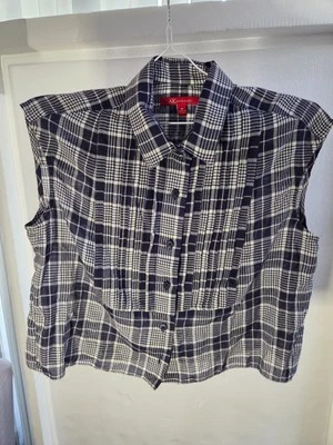 Женский топ Anne Klein размер M клетчатая клетчатая рубашка без рукавов повседневная одежда крой - Изображение 1 из 4