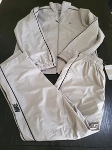 Nike Athletic Dept Track Suit Mens Jacket M Pants Large vtg Grey 2 Pc Set - Picture 1 of 13