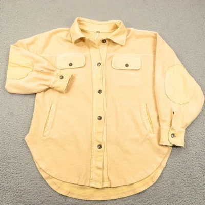 Top Free People Mujer Pequeño Crema Gran Tamaño Chaqueta Codo Parche Fogata Foto 1 de 4