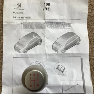 Alloy gear shift knob 5 speed red Citroen C1 Peugeot 107 108 2005-2021 - Picture 1 of 2