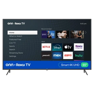 Onn 65" 4K UHD Roku Smart LED TV with HDR - Stunning Picture Quality! - Afbeelding 1 van 12