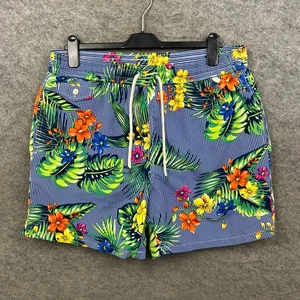 Pantalones Cortos de Natación Ralph Lauren Para Hombre XL Azul Bañador Hawaiano Floral Tropical Rayas - Imagen 1 de 9