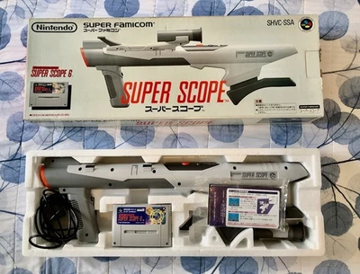 Super Scope 6 Light Gun Controller and Game Nintendo SNES JAPAN NTSC-J Complete - Immagine 1 di 4
