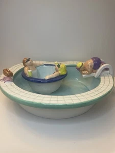 Piscina Lotus 1995 de colección Take a Dip Servir Cerámica Chip Dip Bowl con bañera de hidromasaje - Imagen 1 de 17