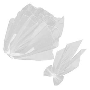 2 Pezzi Velo da Sposa Damigella Corto Velo da Sposa per Fiocco Capelli Copricapo - Foto 1 di 12