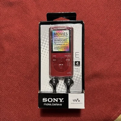 未开封索尼 Walkman NWZ-E383 红色 红色 (4 GB) 数字媒体播放器 — 第 1/2 张图片