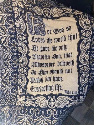 Goodwin Weavers “ For God So Loved The World” Throw 100% Cotton - Image 1 of 4