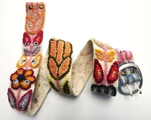 Women's embroidered Peruvian wool belt. Sundance Belt. Size XL - Picture 1 of 19