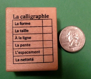Penmanship Editing Grid, French Teacher's Rubber Stamp  - Picture 1 of 2