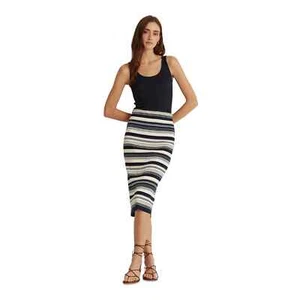 Ralph Lauren Striped Cotton-Blend Pencil Skirt In Navy Cream XXL NWT $125 - Picture 1 of 6