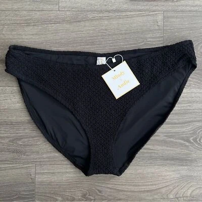 ANDIE Swim x Mindy The Bikini Bottom XL Black Textured Ribbed Swimwear Beach NWT - Image 1 of 4