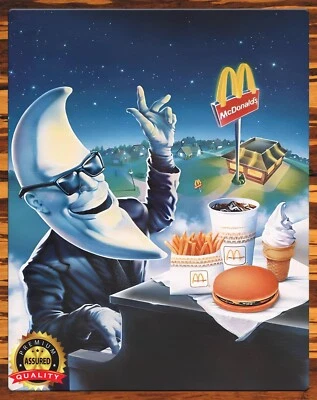 McDonalds - It's Mac Tonight - 1987 - Moon Head Guy - Raro - Letrero de metal 11 x 14 Foto 1 de 4