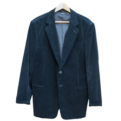 Casaco esportivo Giorgio Armani preto algodão/cashmere veludo 46 feito na Itália - Imagem 1 de 4