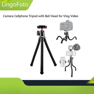 Trípode de cámara con cabeza esférica para Vlog Video Portátil Teléfono Celular Acción DSLR Soporte - Imagen 1 de 8
