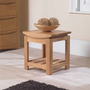 Lamp Table, Wooden Side Table - Living Room Furniture - Crescent Solid Oak - Picture 1 of 2