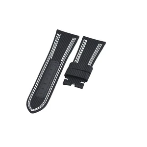 26x22mm Black Leather Watch Strap For Panerai Luminor Marina Submersible - Picture 1 of 6