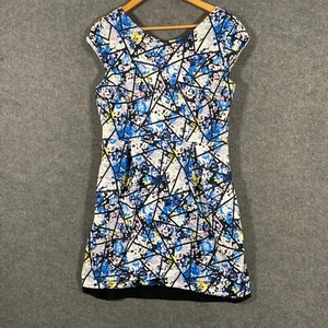 Tokito Dress Womens 16 Blue White A Line Mod Geometric Occasion Career Corporate - Bild 1 von 13