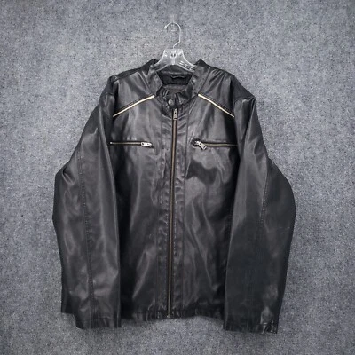 Chaqueta Arizona Para Hombre 2XL XXL Negra Imitación Cuero Motociclista Acolchada Corredor Cremallera Completa Foto 1 de 4