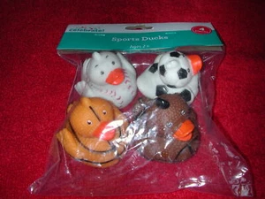 4 Rubber Duckies~Baseball Basketball Football Soccer~Ducking Acts of Kindness - Picture 1 of 4