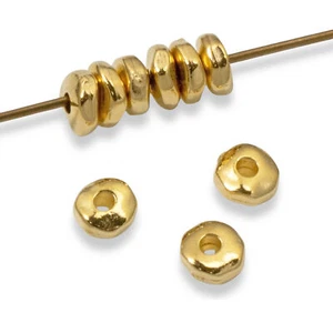 25 Bright Gold 5mm Nugget Beads - Small Organic Spacers for Handmade Jewelry - Picture 1 of 7