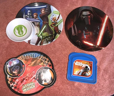 Zak Melamina Star Wars Anakin PodRace BB8 Estuche Sándwich Plato Cuenco Yoda Kylo Ren Foto 1 de 4