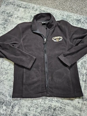 Guinness Beer Full Zip Fleece Jacket Mens Size Medium Black Official Merchandise - Image 1 of 4