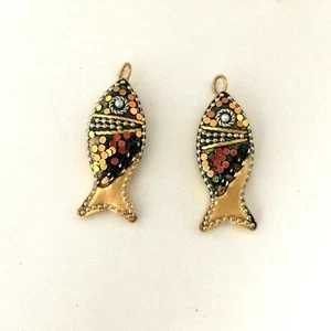 CIONDOLO PESCE NERO BRONZO TIBETANO 2PZ - Foto 1 di 2