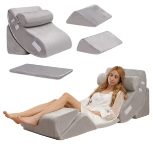 Cuscino a Cuneo Regolabile Da 6 Pezzi, Set Di Cuscini in Memory Foam per Allevia - Foto 1 di 12