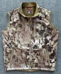 KRYPTEK Highlander Full Zip Brown Snake Camo Fleece Hunting Vest - Men Sz XL - Picture 1 of 13