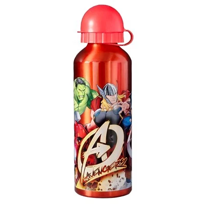 Marvel Avengers Aluminium Bottle Water Drink Children Red Hulk Thor - Image 1 of 3