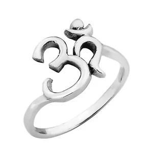 Anillo de plata 0,925 de ohmio o símbolo de aum de armonía espiritual-7 - Imagen 1 de 9