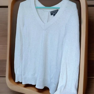 Banana Republic V-Neck Italian Merino Wool Cashmere Sweater Mint Button Back L - Bild 1 von 19