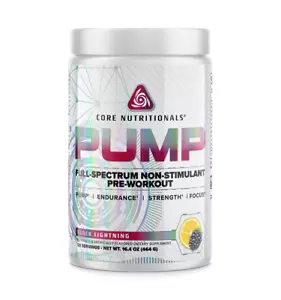 Core Nutritionals Pump Full-Spectrum/Non-Stim Pre-Workout 20serv Black Lightning - Picture 1 of 2