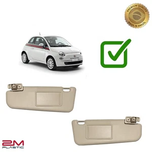 Sun Visor For Fiat 500 2012 - 2019 Left + Right Beige Set Pair Without Sunroof - Picture 1 of 5