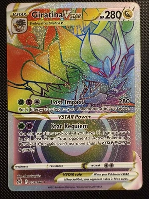 Giratina VSTAR 201/196 Swsh11: Lost Origin Full Art Rainbow NM Condition - Image 1 of 2