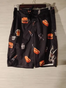 Pantalones cortos de tabla Oneill para hombre 29 cintura negros barbacoa hamburguesas perros calientes surf bañador - Imagen 1 de 6