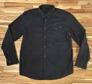 OAKLEY Lightweight Button Down Shirt MENS 2XL XXL BLACK Chest Pocket - Picture 1 of 14