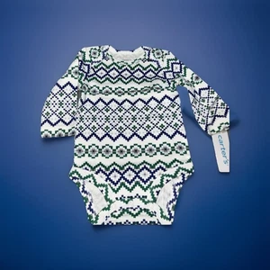 Carter’s Fair Isle Bodysuit Size 3 Months Long Sleeve, Brand New With Tags - Picture 1 of 22