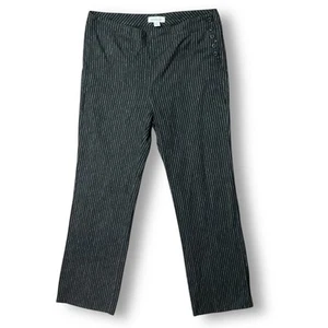 Sundance Sierra PantsLinen Blend Sz M Striped Black Straight Leg Career Office - Picture 1 of 11
