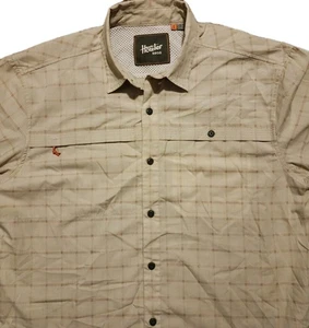 Camisa Howler Bros Para Hombre Grande Beige Cuadros Pesca Manga Corta Ventilada Abotonada - Imagen 1 de 8