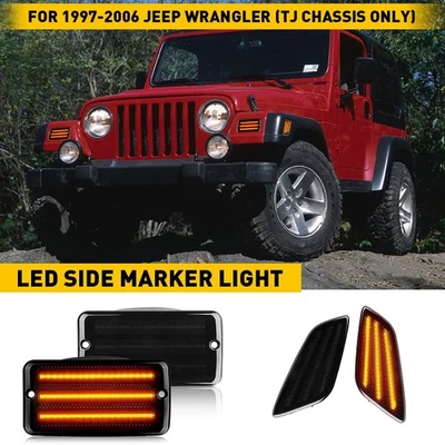 For 1997-2006 Jeep Wrangler TJ New Clear Bumper Signal Fender Side Marker Lights - Image 1 of 4