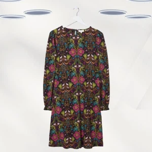 Ex Fat Face Women's Long Sleeve Art Floral Dress in Multi (RRP £55) - Picture 1 of 4