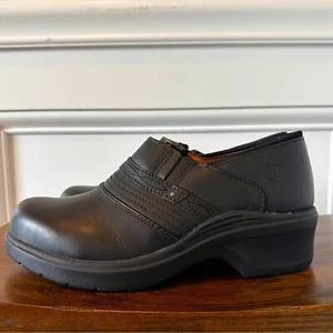 Zapatos con puntera de acero Ariat zuecos de cuero negro para mujer 8,5 ASTM trabajo antideslizantes - Imagen 1 de 9