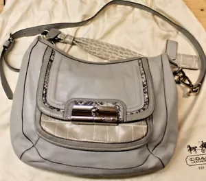 COACH Kristin Spectator 16803 Leather Hobo Bag - Gray - Picture 1 of 12