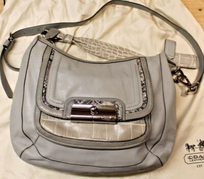 Bolso hobo de cuero COACH Kristin Spectator 16803 - gris Foto 1 de 4
