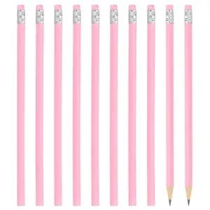 Round Pencils, 24 Pack HB Graphite Pencils with Eraser Wood Pencils, Pink - Picture 1 of 6