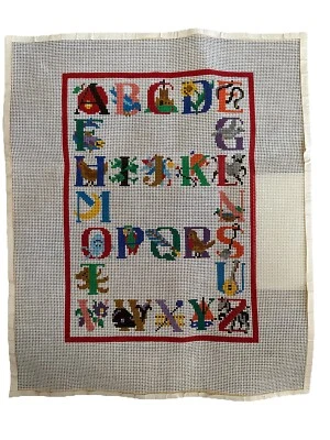 SUSAN TREGLOWN ALPHABET SAMPLER HAND PAINTED  NEEDLEPOINT CANVAS B117 - Image 1 of 4